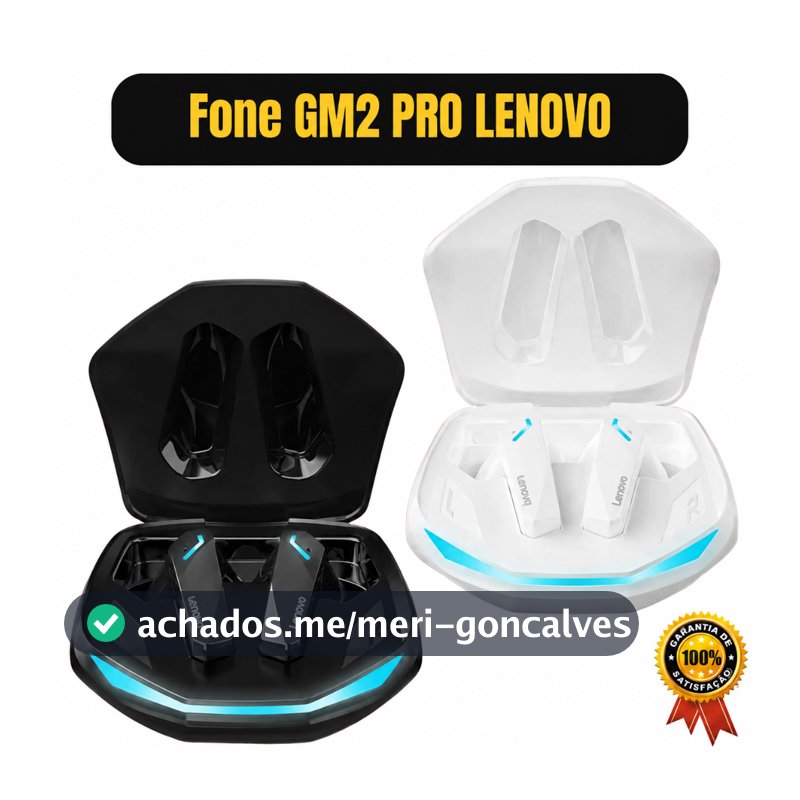 Fone de Ouvido Bluetooth Lenovo Thinkplus GM2 Pro Gamer com Microfone Integrado de Alta Performance