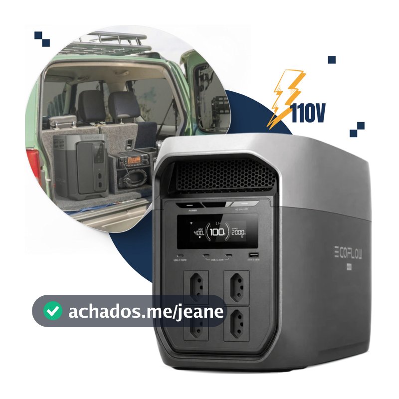 Estação de Energia Delta 3 Max 127V/220V BR Ecoflow 2400W 2048Wh Gerador Solar Alta Potência