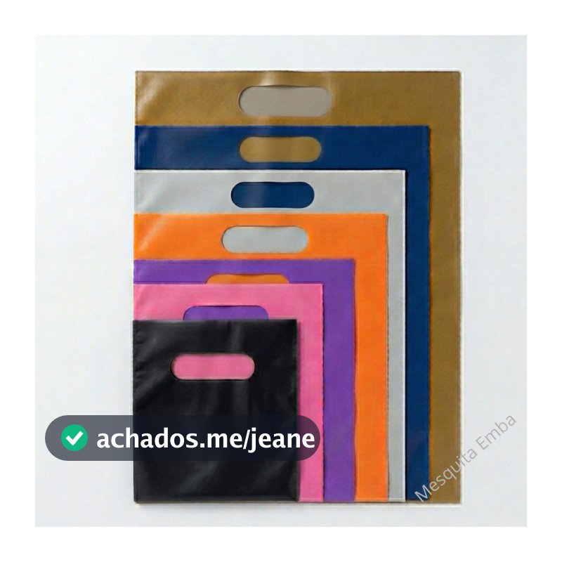 50 Sacolas Plásticas - 16X20 / 20X30 / 25X35 / 30X40 / 40X50 - Boca de Palhaço / Alça Vazada - Loja Sacola Lembrancinha