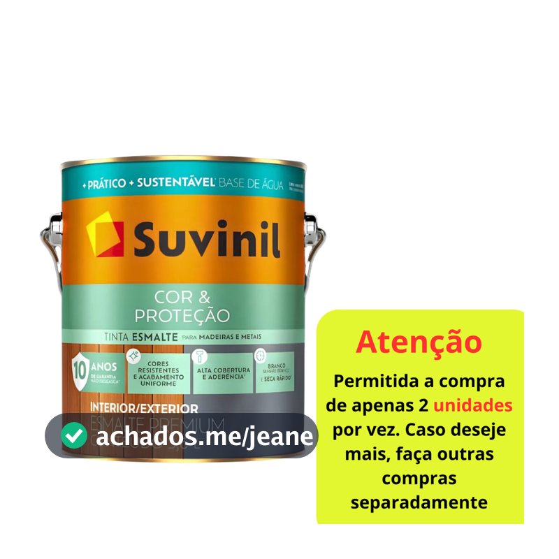 Tinta Suvinil Base Água Esmalte Cor E Proteção Cores 3,6l e 900ml