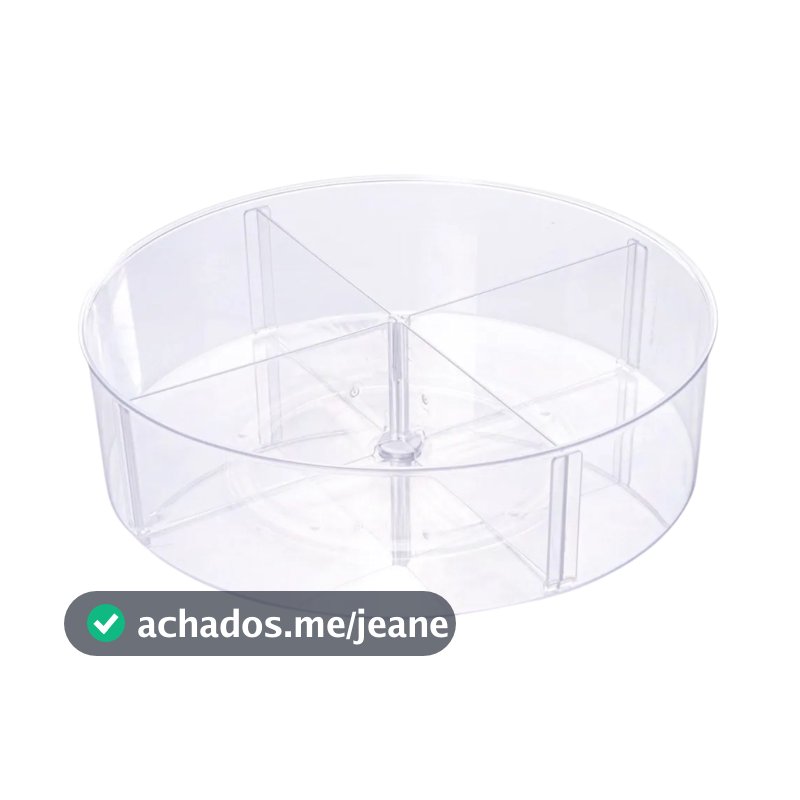 Organizador Giratório Multiuso Grande 30cm Com Divisórias Plasútil
