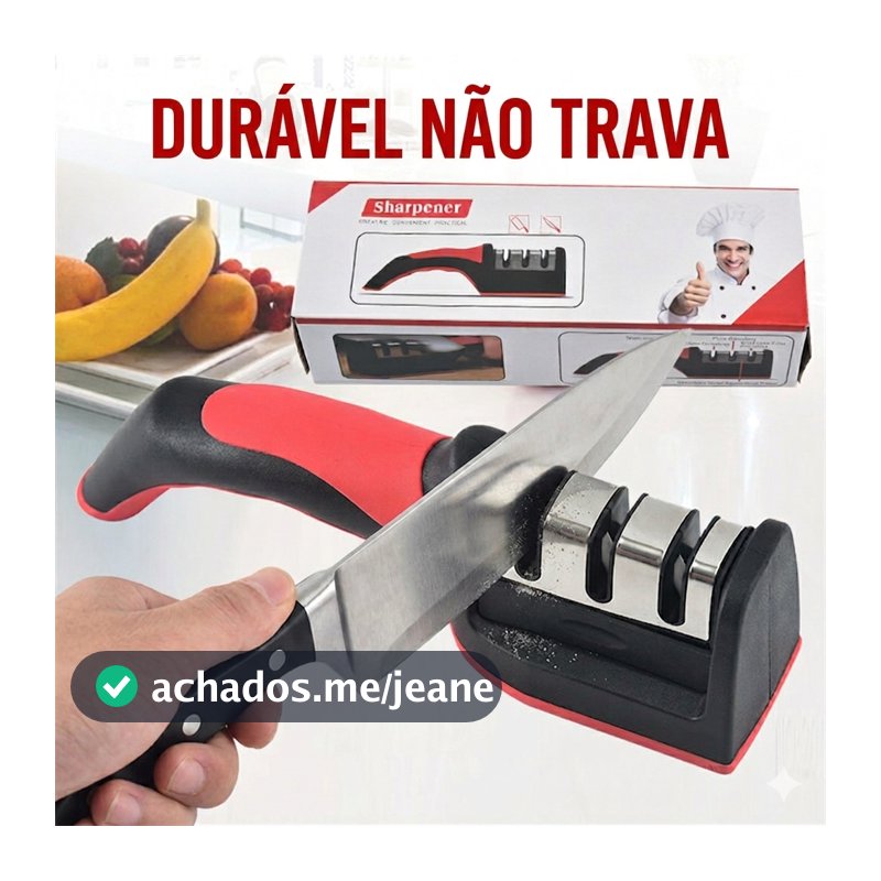 【OFERTA RELÂMPAGO】Afiador de Facas 3 Estágios | Material Aprimorado, Afiação Simples e Rápida para Cozinha e Tesouras