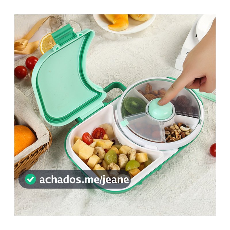 [SKI] Lancheira Infantil Rotativa , Organizador De Lanches , Caixa Bento De 5 Compartimentos Com Pequeno Lanche Giratóri