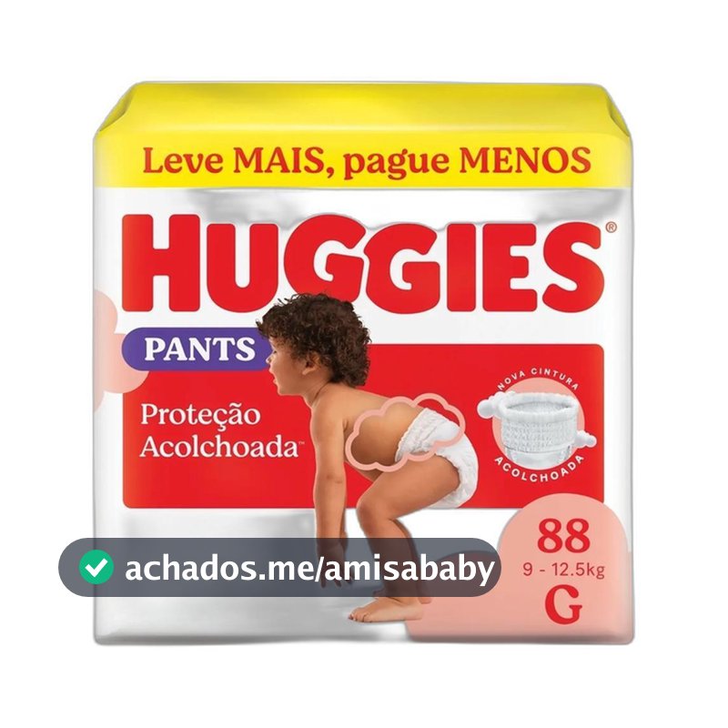 Fralda Huggies Máxima Proteção Roupinha G Max 88 Unidades