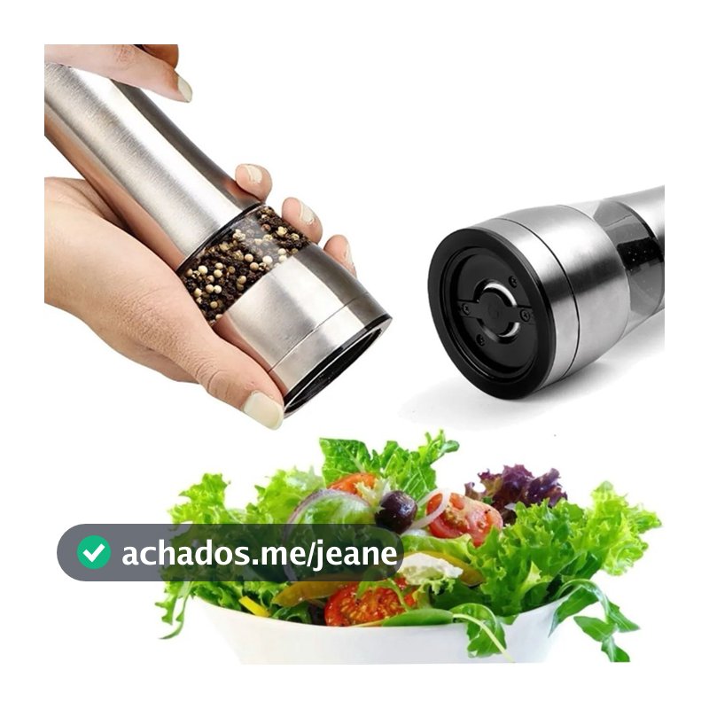 Moedor Manual De Sal Grosso Saleiro Pimenta Do Reino Temperos Aço Inox Cozinha Churrasco Mesa