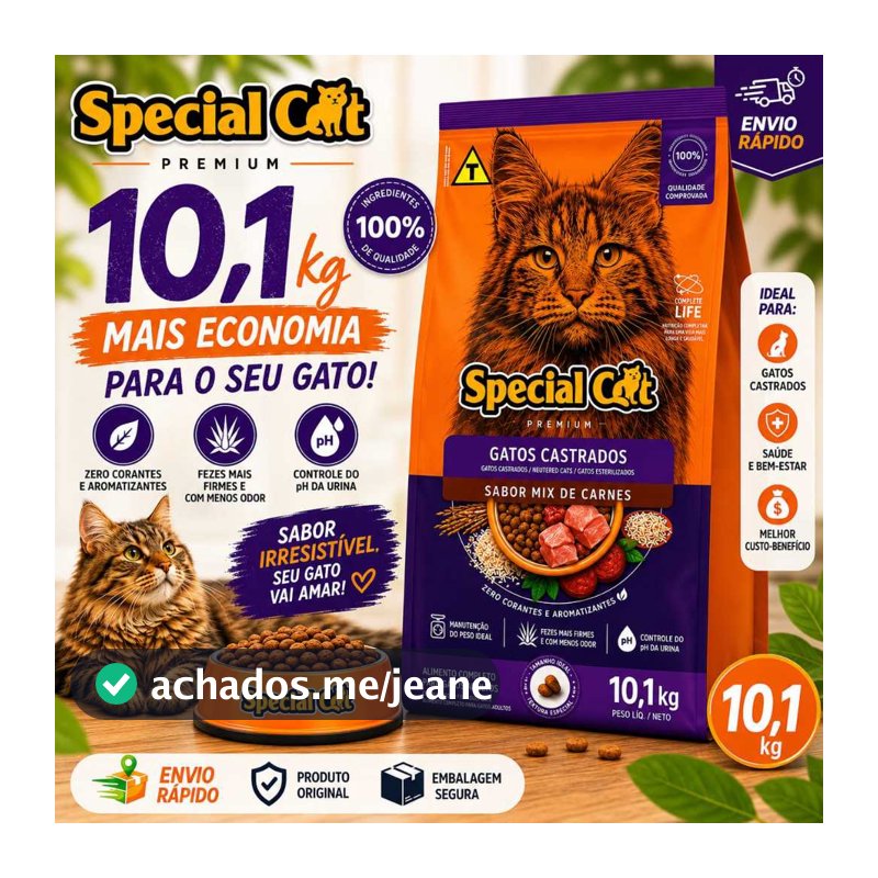 Ração Premium para Gatos Castrados Special Cat 10,1kg