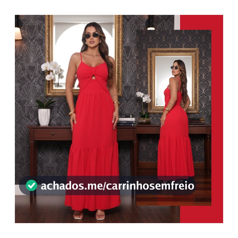Vestido Feminino Longo Festa Soltinho Elegante Vermelho