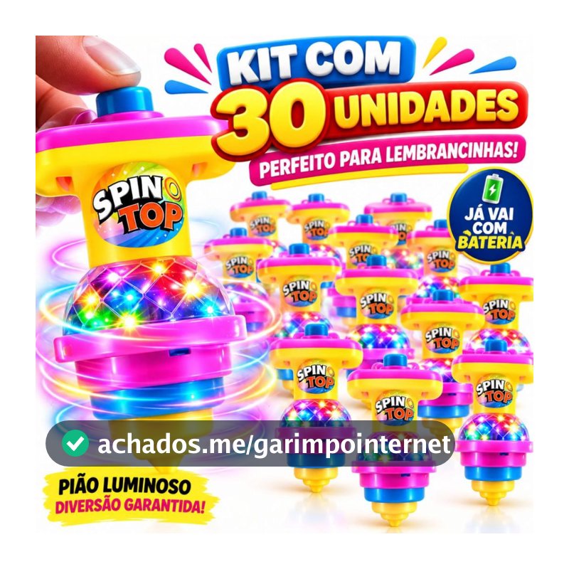 Kit 30 Pião Giroscópio Grande Brinquedo Infantil Brincadeira Criança Pronta Entrega Lembrancinhas Presente