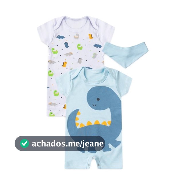 Kit Macacão Bebê Menino Suedine Dino Verão Moda Praia Roupas De Menino