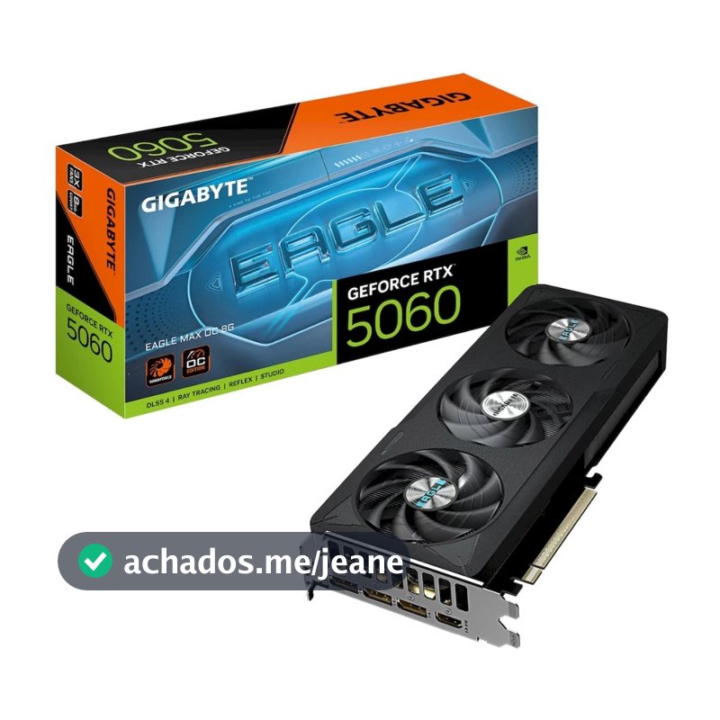 Placa de Vídeo Gigabyte GeForce RTX 5060 EAGLE MAX OC, 8GB, GDDR7, 128-bit