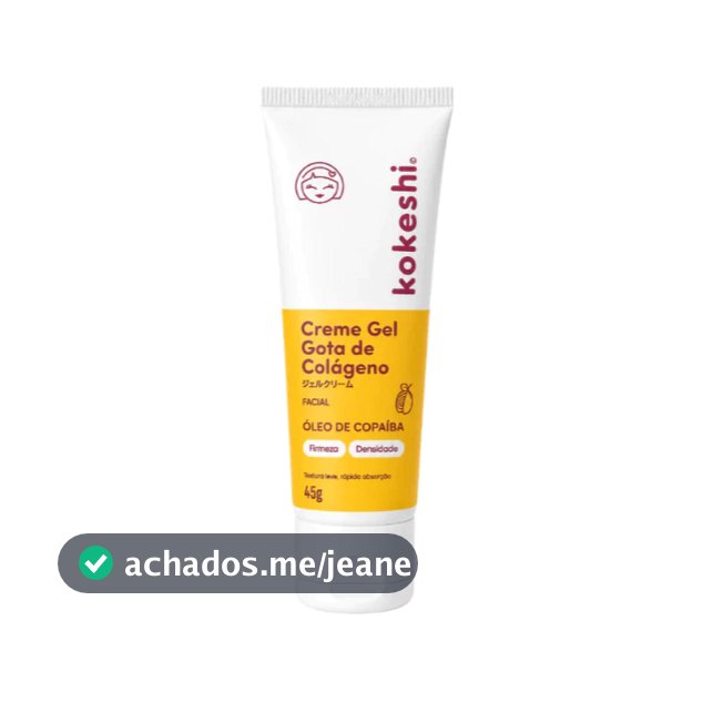 Creme Gel Regenerador Facial Gota de Colágeno Kokeshi 45g Pele plena