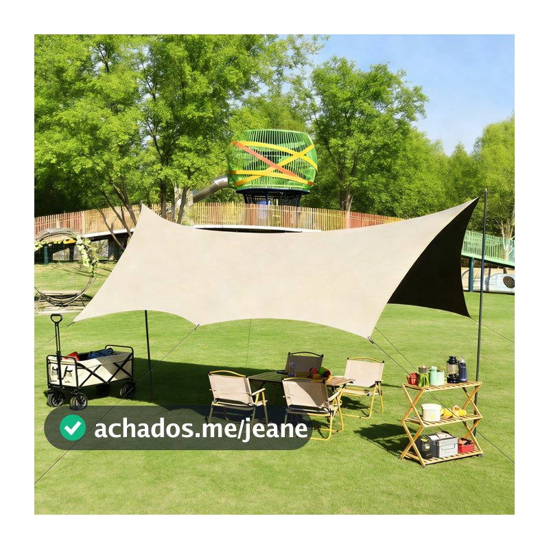 Tenda Toldo Impermeável Portátil 3x4.5m Acampamento Barraca Camping Praia Prova de Chuva Vento