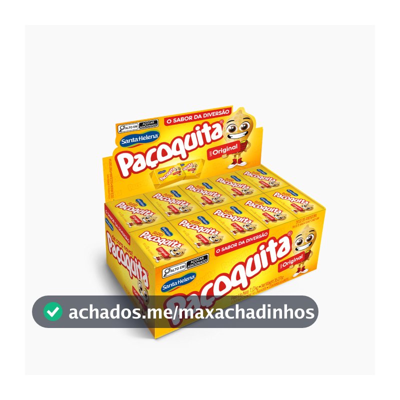 Paçoquita Quadrada Embalada Display De 1Kg Com 50 Unidades De 20g