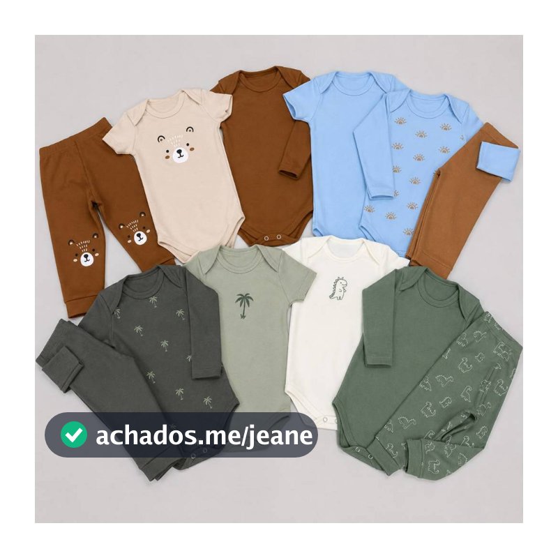 Kit Minimalista 12 peças body bebê manga curta manga longa calça Menino P ao GG