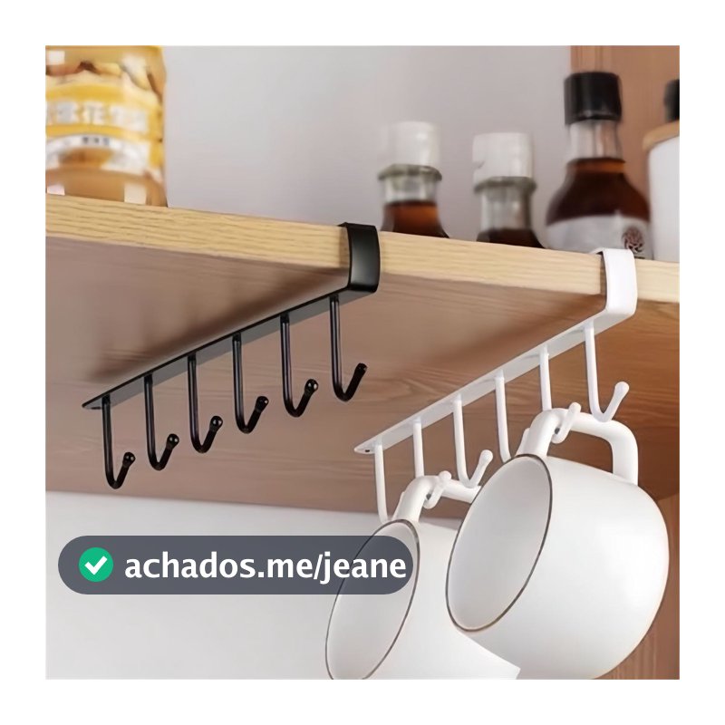 KIT 2PCS Suporte De Metal Porta Xícaras Canecas Utensílios Em Geral Para Pendurar No Armário