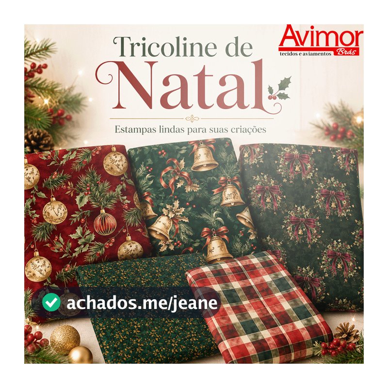 Tecido Tricoline Estampado Digital Varias Estampas de Natal Decoração Xadrez Pano Bolsa Costura