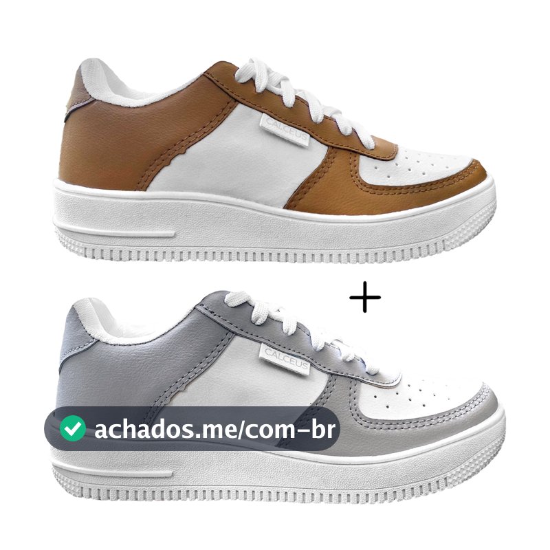 Kit 2 Tênis Plataforma Feminino Masculino Academia Dia a Dia Casual