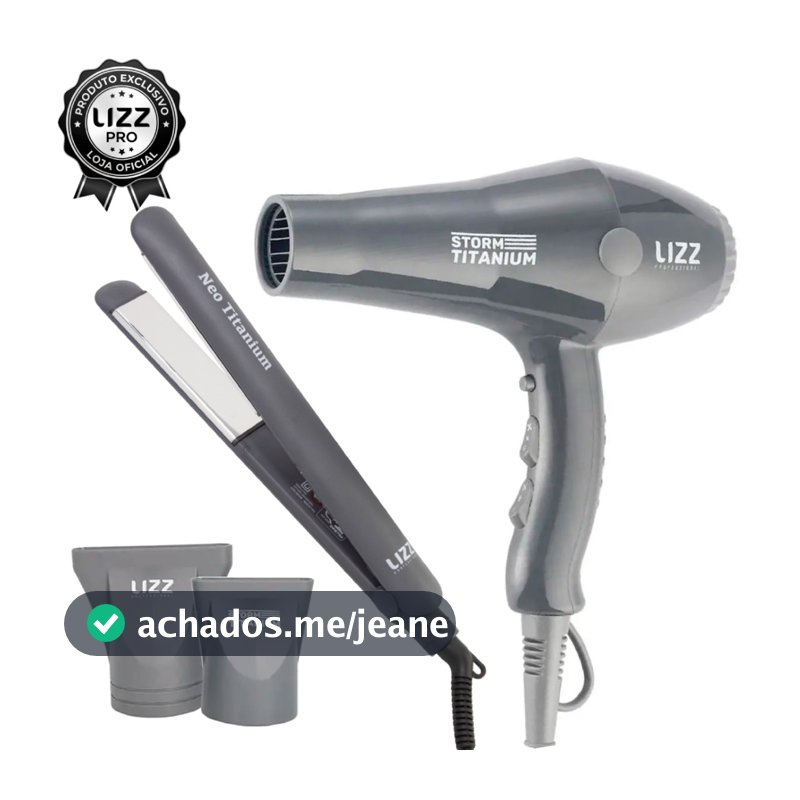 Kit Profissional Secador Storm Titanium + Chapinha Neo Titanium 450°F - Lizz Pro