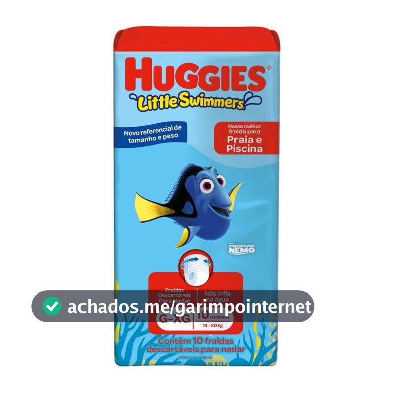 FRALDA DE PISCINA PRAIA HUGGIES LITTLE SWIMMERS G-XG - 10 unidades
