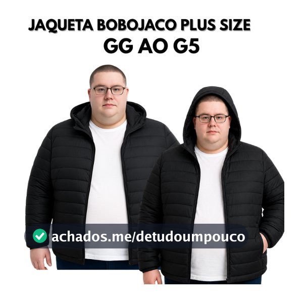 Jaqueta BOBOJACO Plus Size MASCULINA Impermeável Capuz Removível BLUSA DE FRIO GRANDE DE HOMEM G1 G2 G3 G4  G5 G6 GRANDE