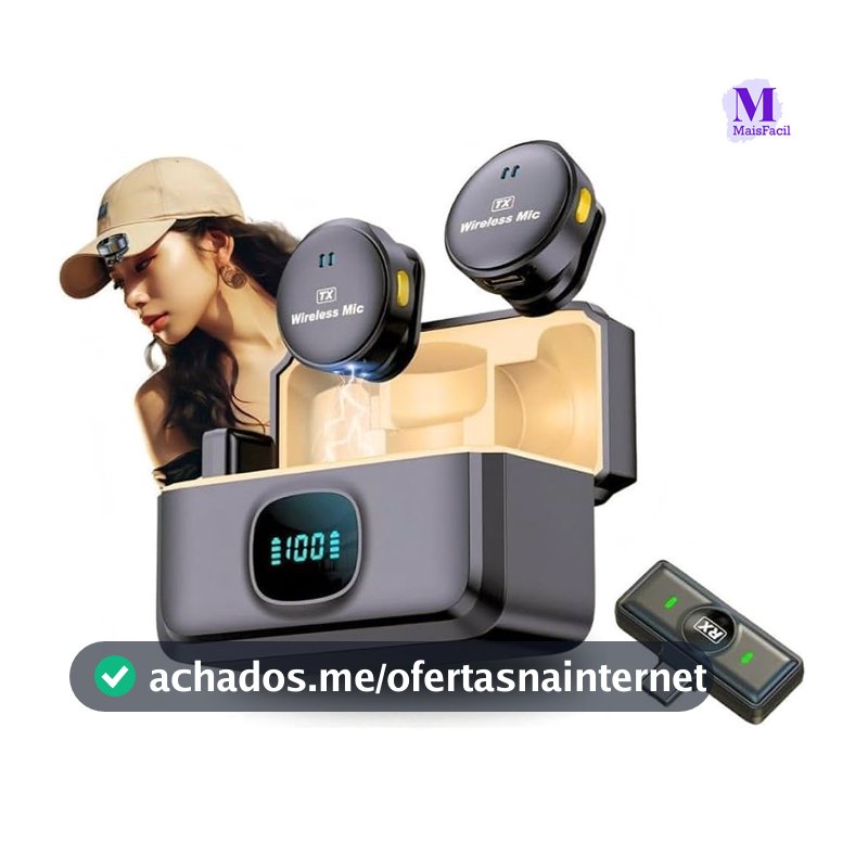 Mini Microfone De Lapela Sem Fio Profissional Magnético Com Cancelamento De Ruído Para iPhone Android Type C Phone