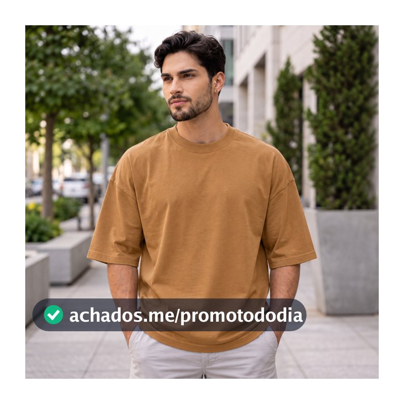 Blusa Masculina Oversize Streetwear Casual Básica Manga Curta Estilo Urbano Dia a Dia