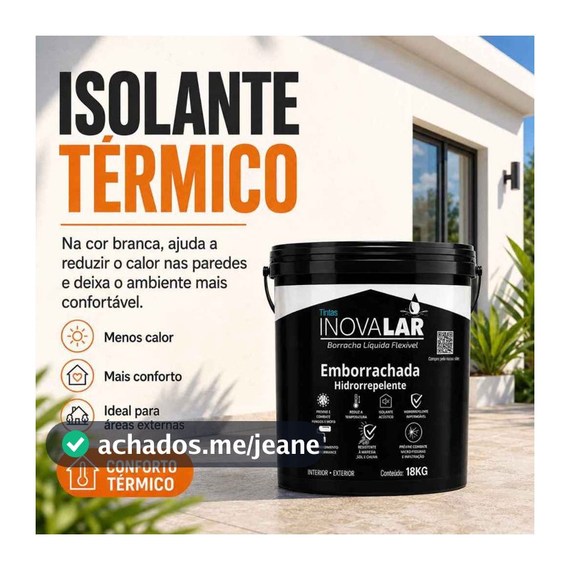 Tinta Borracha Líquida Inovalar 18KG - Impermeabilizante, Flexível, Hidrorrepelente Premium