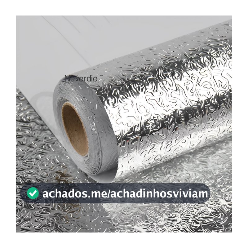 Papel De Parede Alumínio Adesivo Impermeável Protetor Fogão 2M/5M Fosco