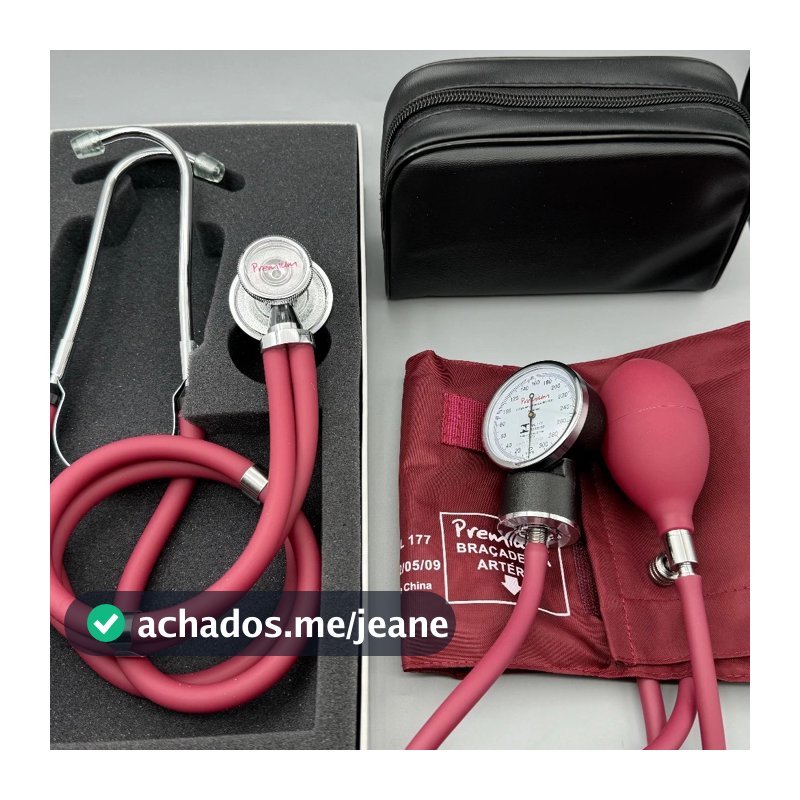 Kit de Acadêmico de Enfermagem- Estetoscópio Duplo Rappaport Premium + Esfigmomanômetro PREMIUM