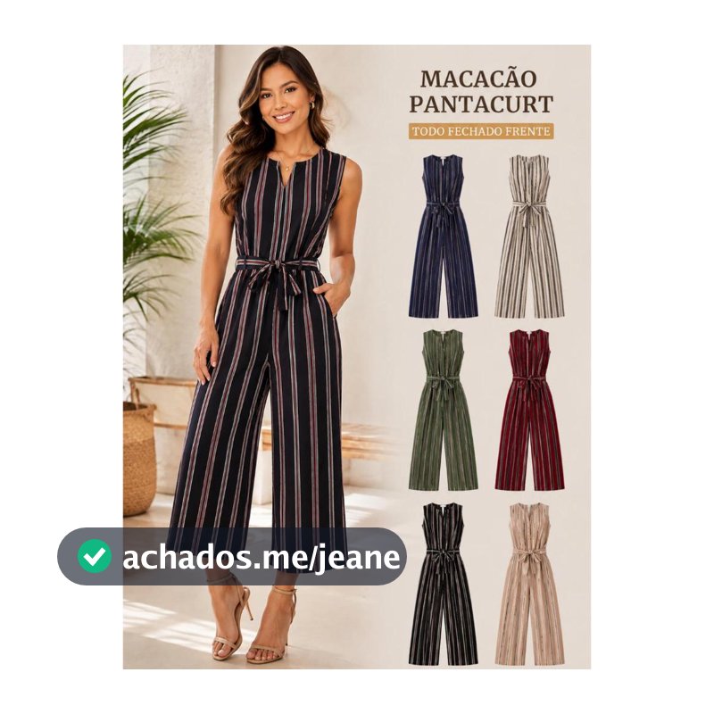 Macacão Feminino Pantacourt Listras