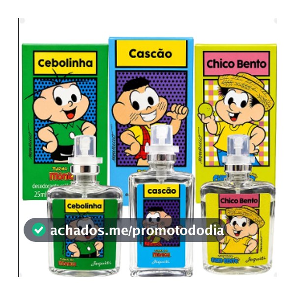 Kit Colônia Jequiti 25ml (Cascão, Cebolinha, Chico bento)