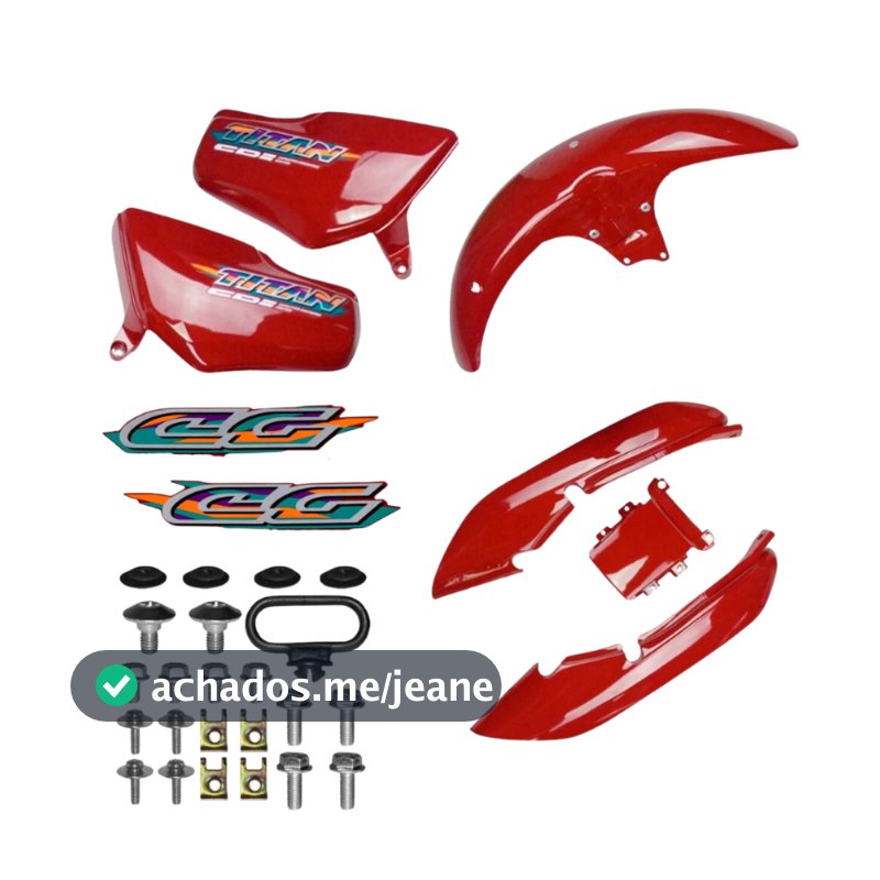 Kit Carenagem Cg Titan 125 Vermelho 95 96 97 98 99 + Adesivos e Parafusos