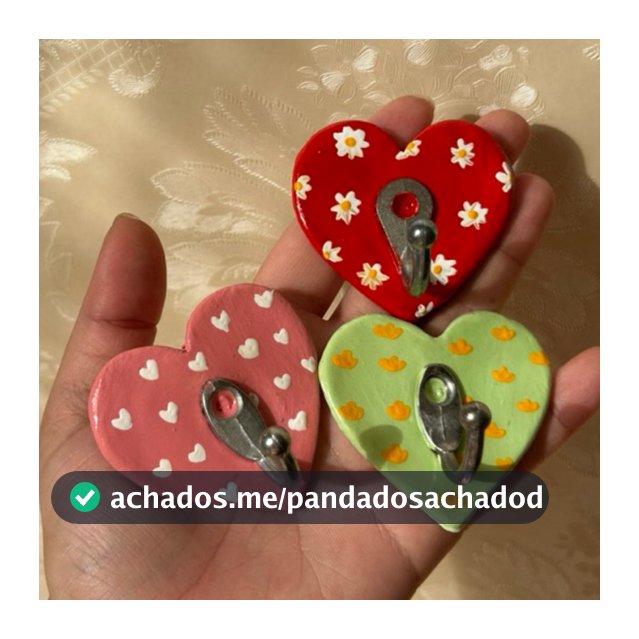 Gancho Adesivo de Parede em Cerâmica Fria Bonito Formato de Coração Rosa Verde Vermelho decorativo estetica Farmhouse