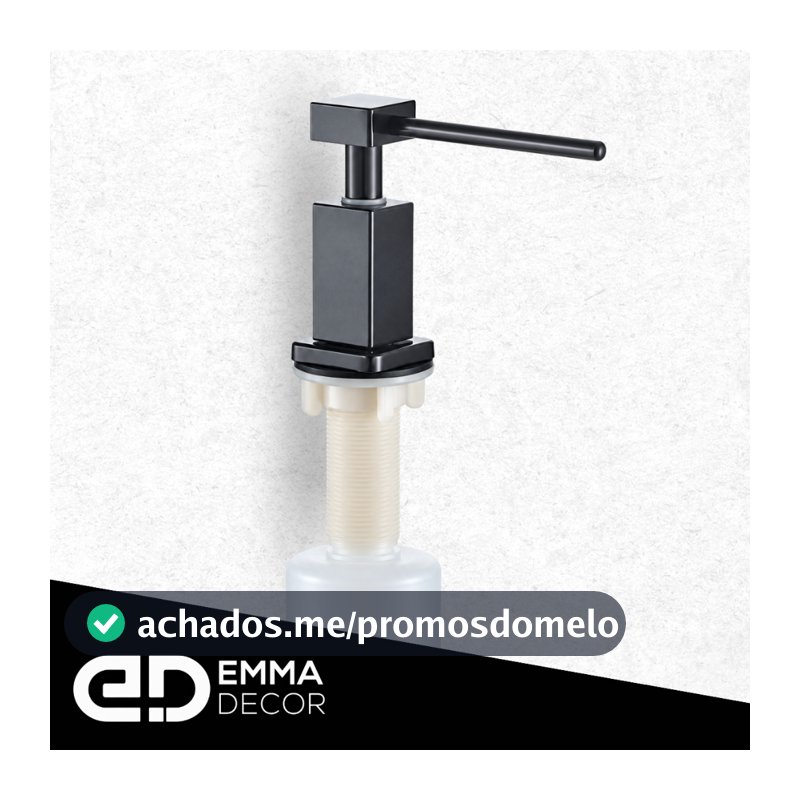 Dispenser Detergente Embutir Pia/Cozinha Preto