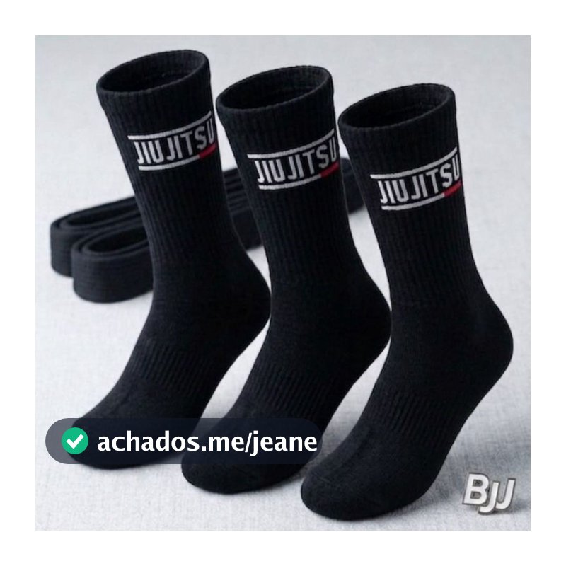 Meia Masculina Cano Longo Jiu-Jitsu Luta Esporte Corrida Caminhada Meias Promoção Kit 1,2 ou 3 Pares