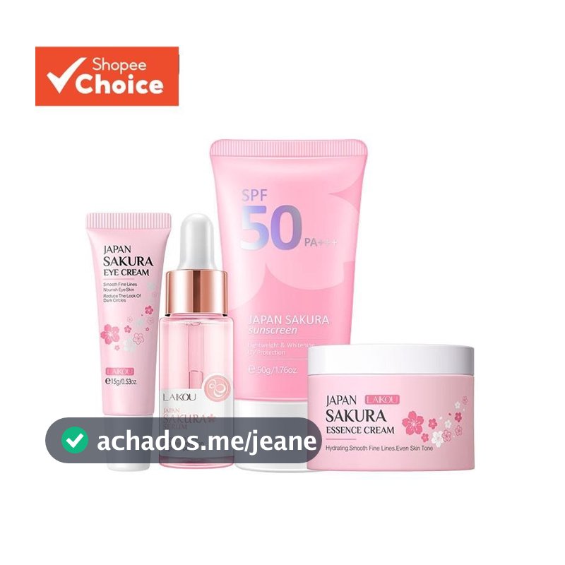 LAIKOU Sakura Soro De Rejuvenescimento Protetor Solar Remover Creme Para Os Olhos Rugas SPF50 4pcs