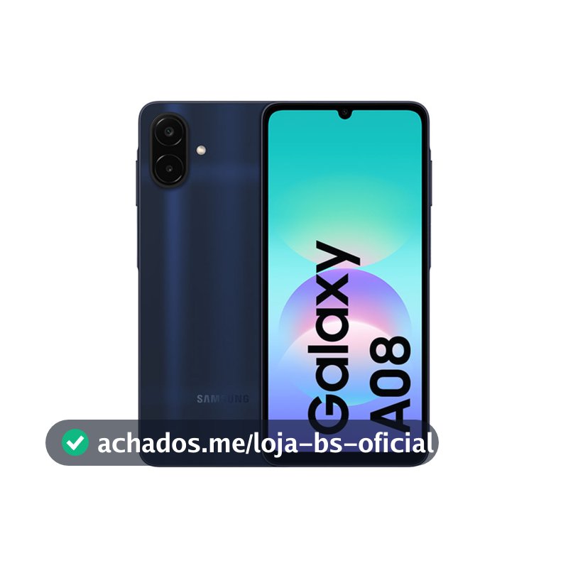 Celular Samsung Galaxy A08 128GB, 4GB RAM, Bateria de 6.000mAh, Câmera de 50MP, Tela de 6,7", IP64