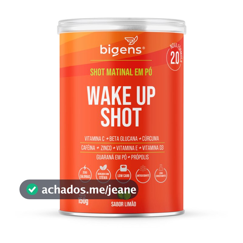Wake up shot, vitamina c, própolis, gengibre, cúrcuma, guarana e zinco, 150g, Bigens (Unidade)