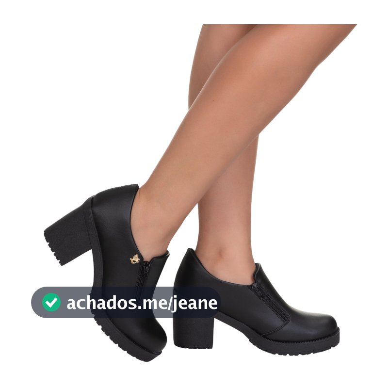sapato Oxford feminino com zipper lateral