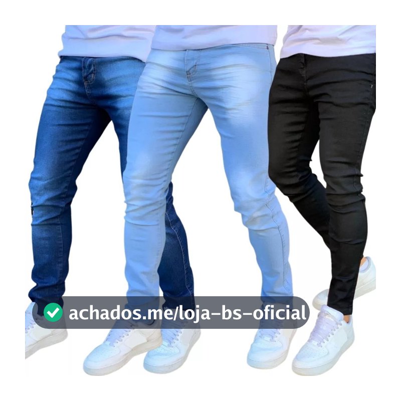 Kit Calças Jeans Masculina Skinny tecido de alta qualidade grosso direto da fabrica NF
