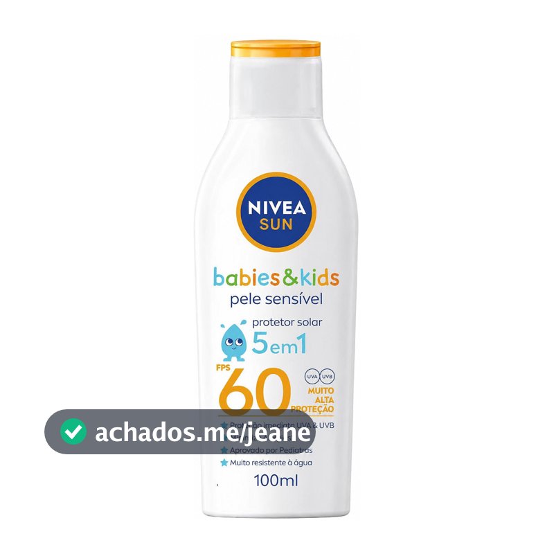 Protetor Solar Nívea Sun Kids Sensitive FPS60 100mL