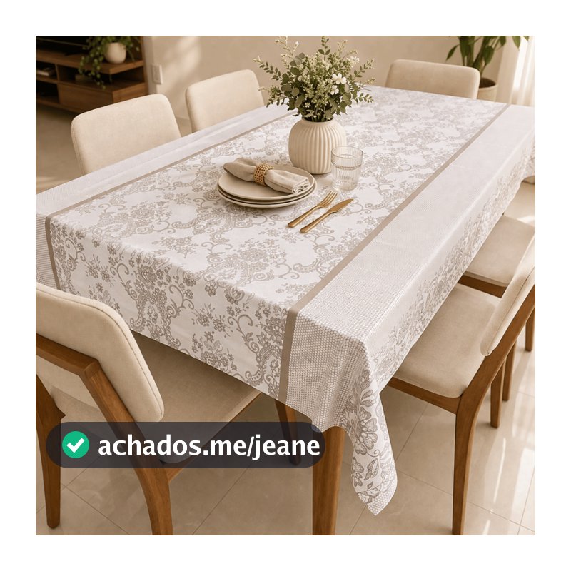 Toalha de Mesa Plástica PVC Térmica 4,6 e 8 Lugares Impermeável Fácil de Limpar Várias Estampas
