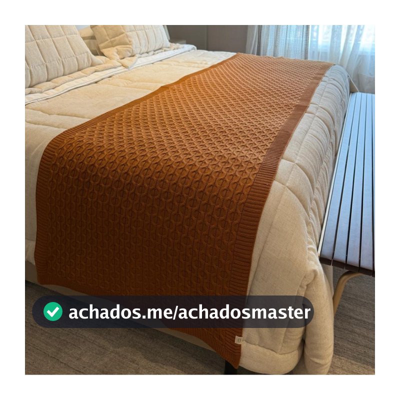 Peseira Tricot Trama Colméia Cama Sofá Decoração Quarto Casa Luxo Premium 150 a 260cm