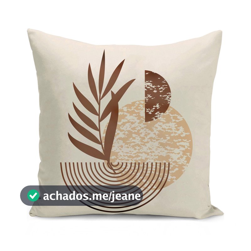 Almofada western Estampada 40x40cm Palmeira Marrom