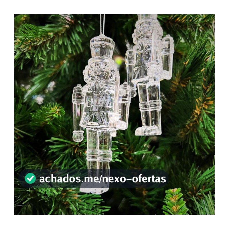Lindo Quebra Nozes de Acrílico Transparente e Nacarado 12 cm - Kit com 6 Unidades