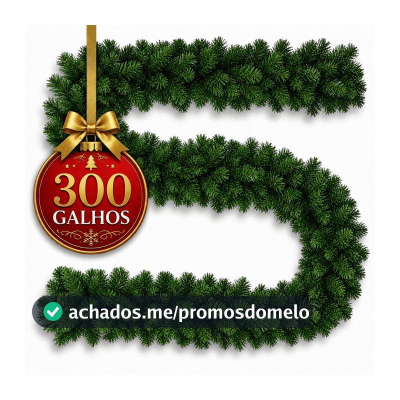 Festão Verde 300 Galhos Aramado Tamanho 2.70 metros para Decoração festa de natal