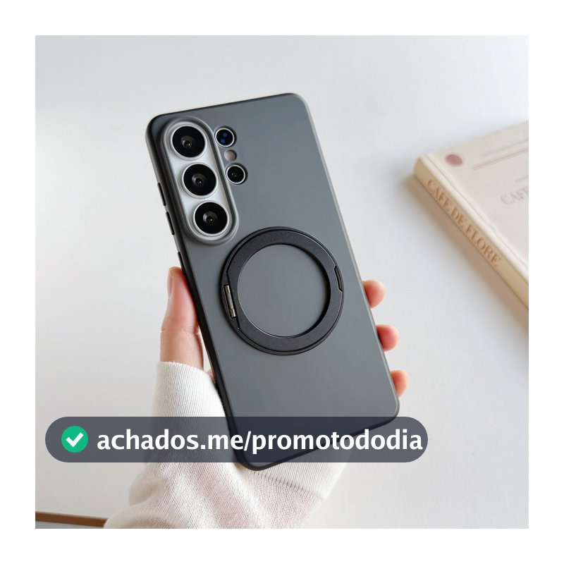 Capa Magnética com Suporte 360° Samsung Galaxy S23 S24 S25 S26 Ultra FE Plus Silicone Premium Proteção Câmera