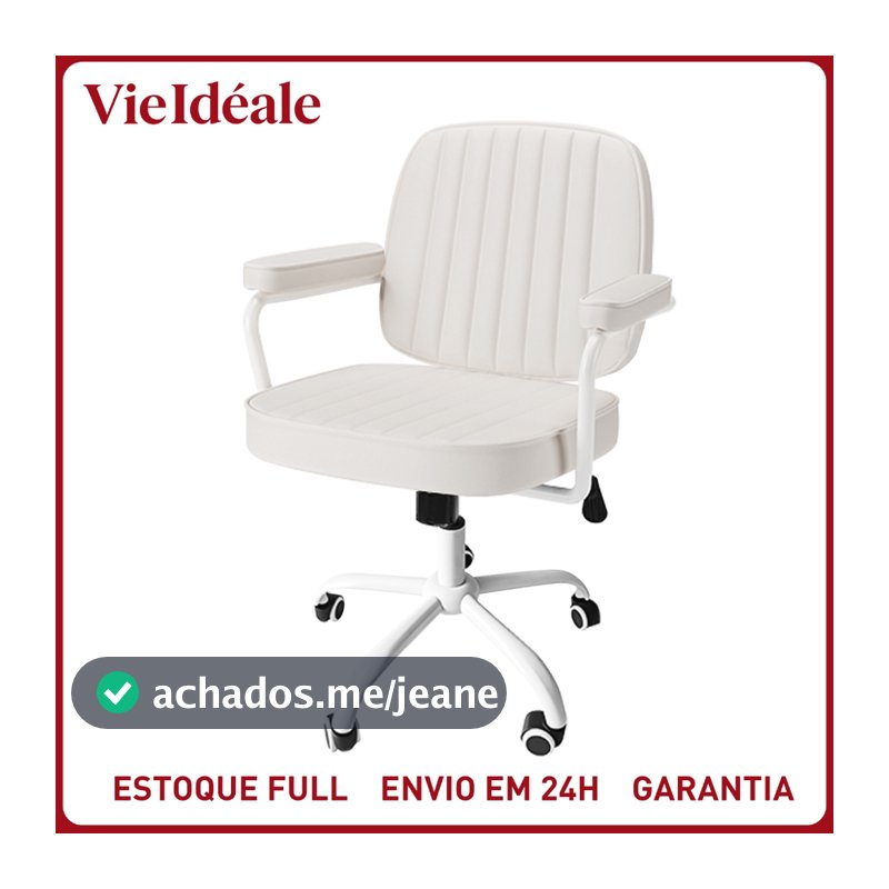 Cadeira de Escritório Giratória Retrô Couro Luxuosa, Ergonômica e Ajustável - Conforto para Diretor