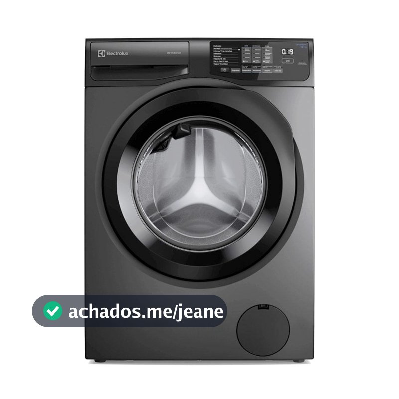 Lavadora de Roupas Electrolux 12kg Cinza Ônix Inverter com Água Quente e Lavagem Inteligente - LFC12