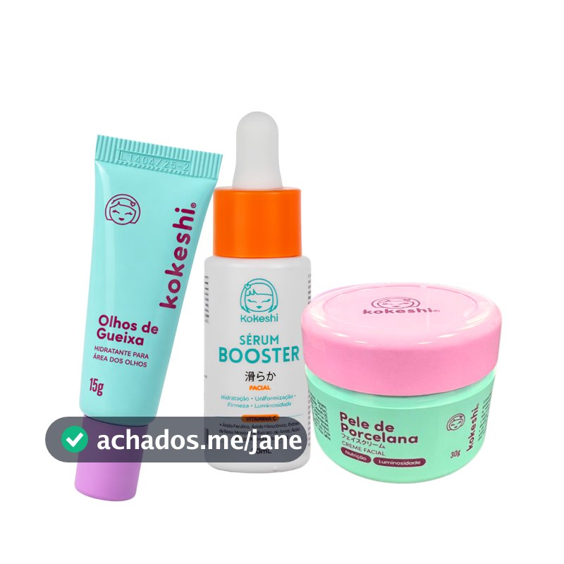 Kit Renovadores Kokeshi Pele de Porcelana Gueixa Sérum Vit C